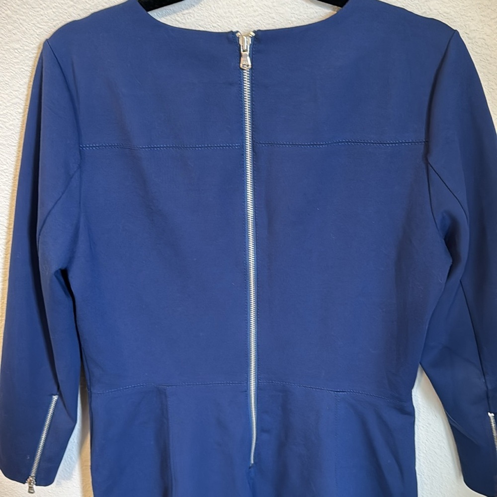 JCrew Stretchy Blue Work Dress - Picture 6 of 9